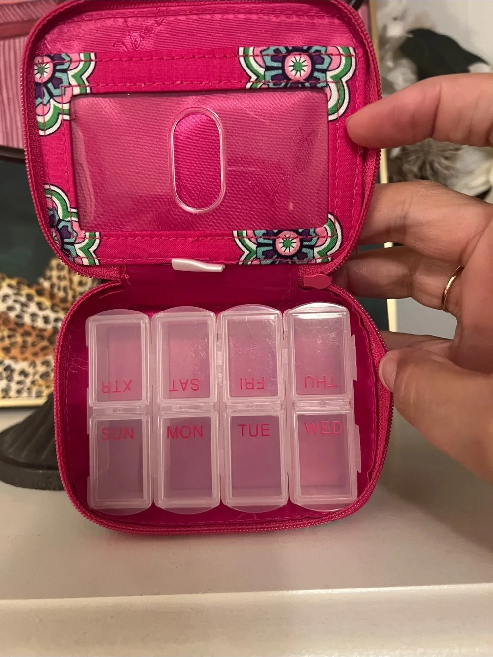 Vera Bradley Pink Floral Medallion Pill Case